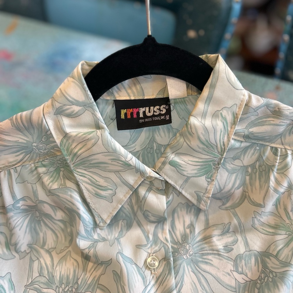 70s Floral Blouse